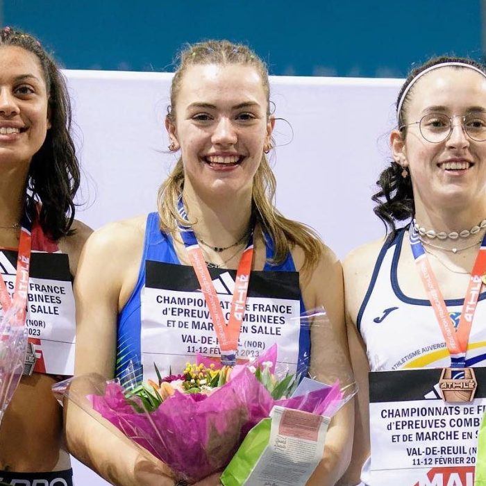 Podium Oriane Cornet Championnats France d'épreuves combinées en salle