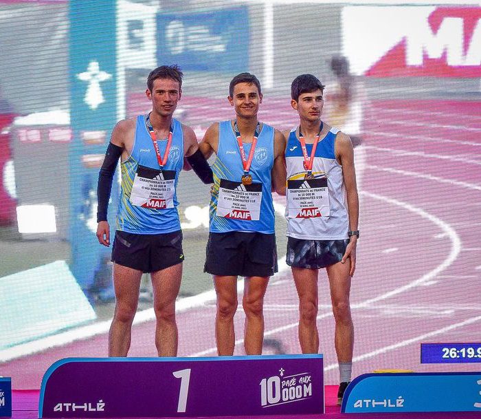Louis Michel, CAA sur le podium junior du 10 000m a pacé