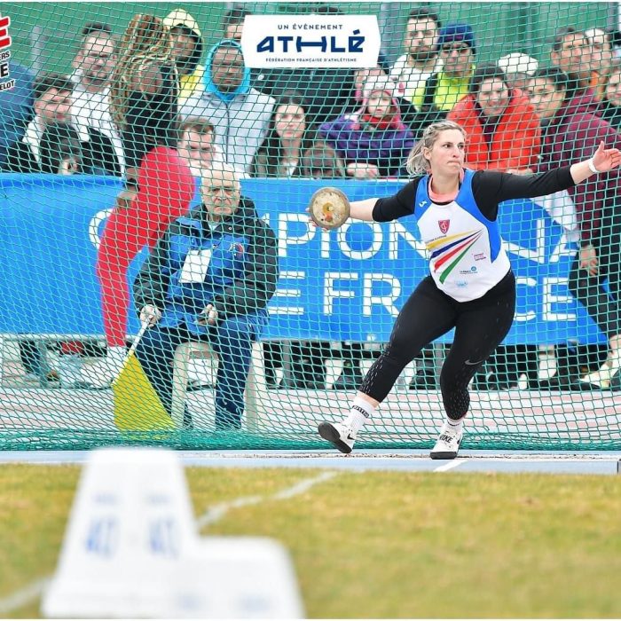 Irene Donzelot lors des championnats de France de lancers à Salon en 2023
